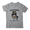 Dead Inside But Caffeinated Skeleton Messy Bun Leopard Shirt & Tank Top | siriusteestore