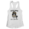 Dead Inside But Caffeinated Skeleton Messy Bun Leopard Shirt & Tank Top | siriusteestore