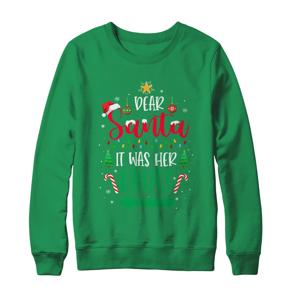 Dear Santa It Was Her Fault Her And His Couple Christmas Shirt & Sweatshirt | siriusteestore