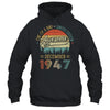 December 1947 Vintage 75 Years Old Retro 75th Birthday Shirt & Hoodie | siriusteestore
