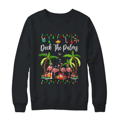 Deck the Palms Merry Flamingo Christmas Tree Xmas Shirt & Sweatshirt | siriusteestore