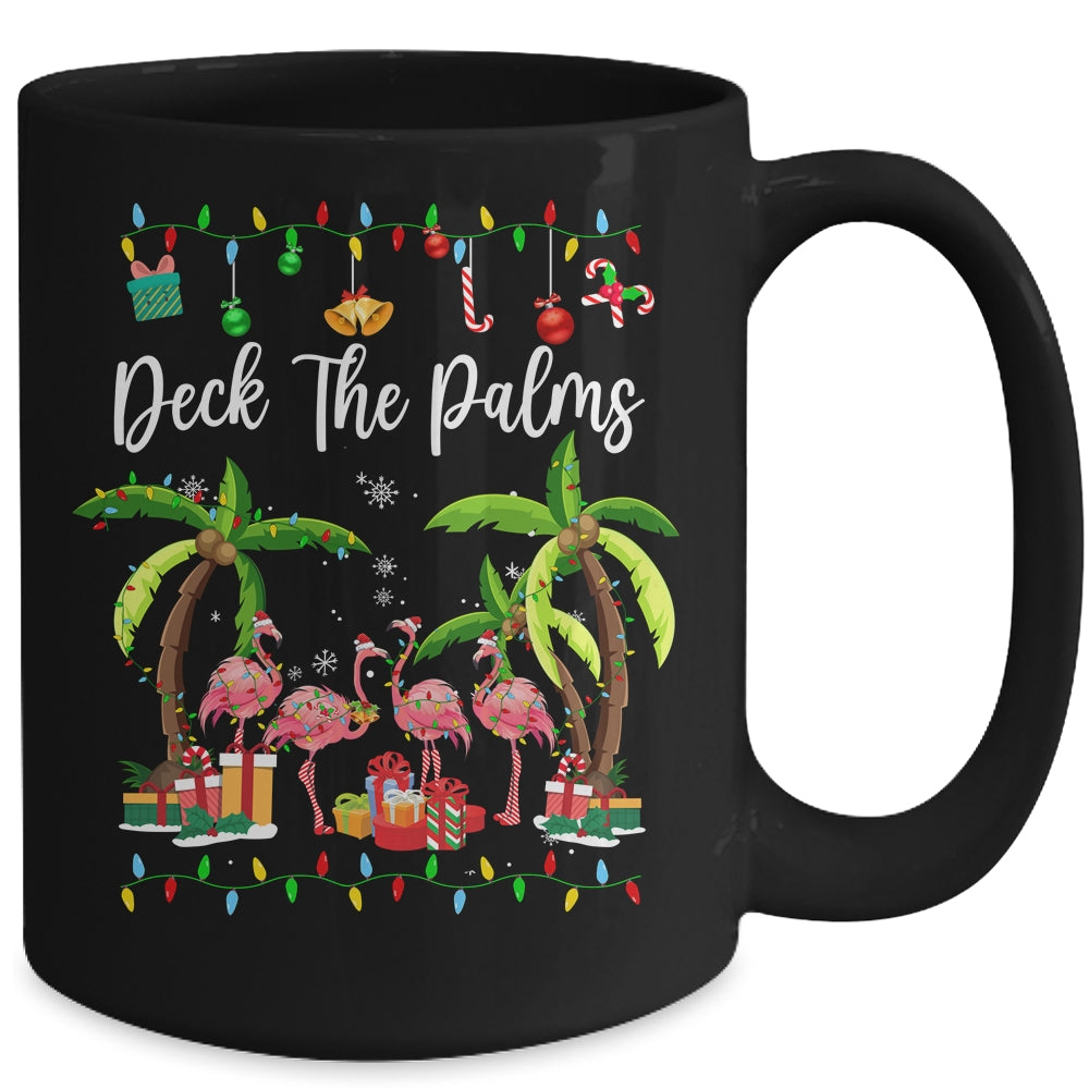 Deck the Palms Merry Flamingo Christmas Tree Xmas Mug | siriusteestore