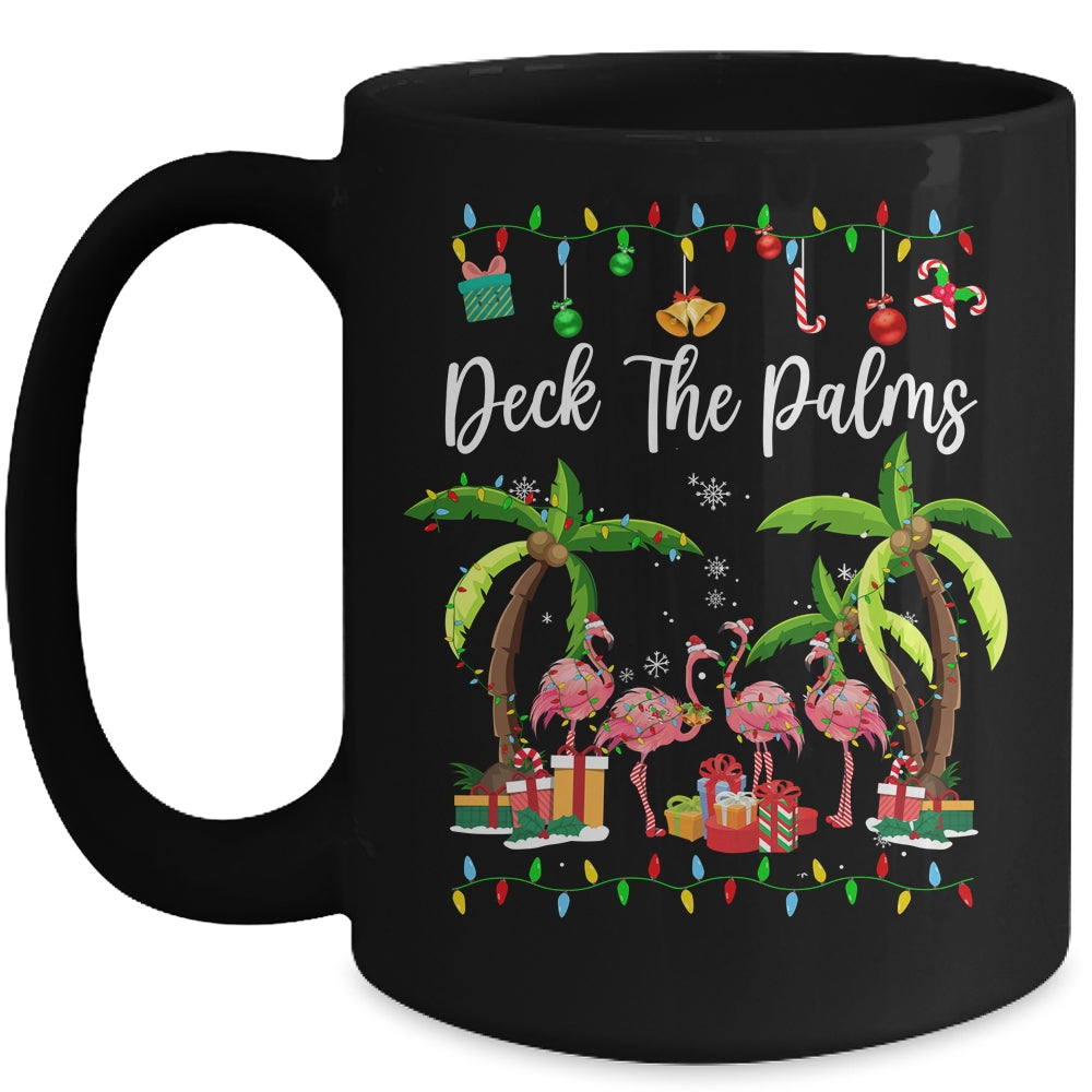 Deck the Palms Merry Flamingo Christmas Tree Xmas Mug | siriusteestore