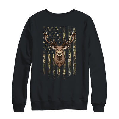 Deer Whitetail Buck American Camo US Flag Deer Hunting Shirt & Sweatshirt | siriusteestore