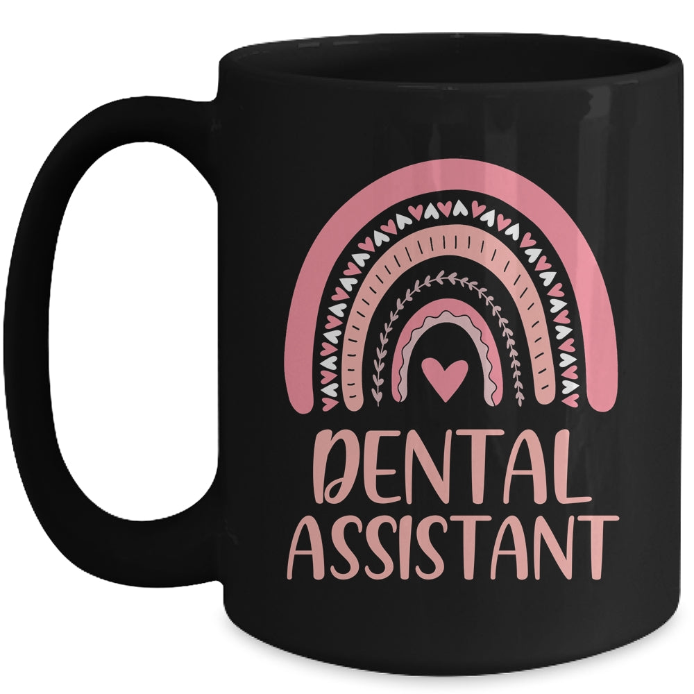 Dental Assistant Cute Pink Rainbow Nurse Day Mug | siriusteestore