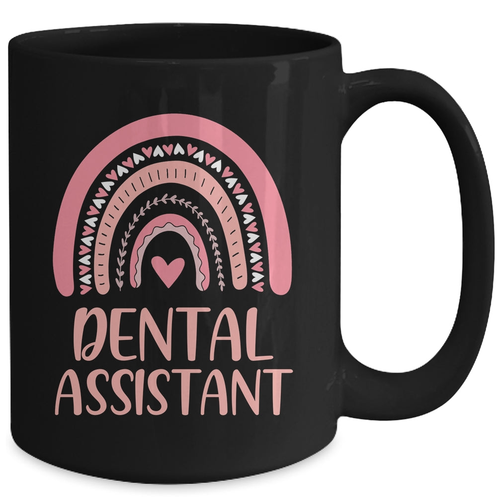 Dental Assistant Cute Pink Rainbow Nurse Day Mug | siriusteestore