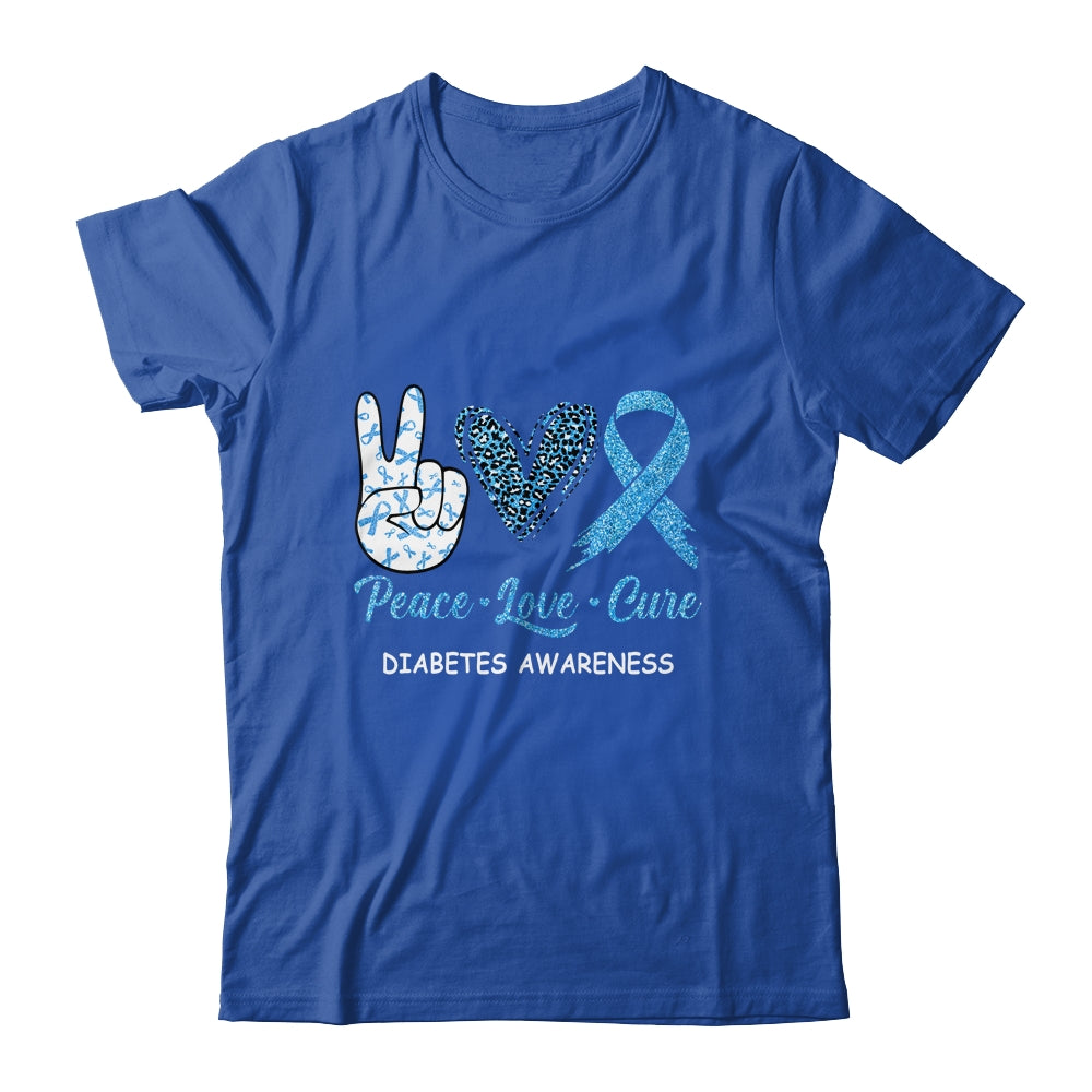 Diabetes Awareness Peace Love Cure Leopard Shirt & Hoodie | siriusteestore