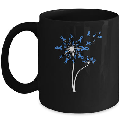 Diabetes Colon Cancer Awareness Dandelion Blue Ribbon Mug | siriusteestore