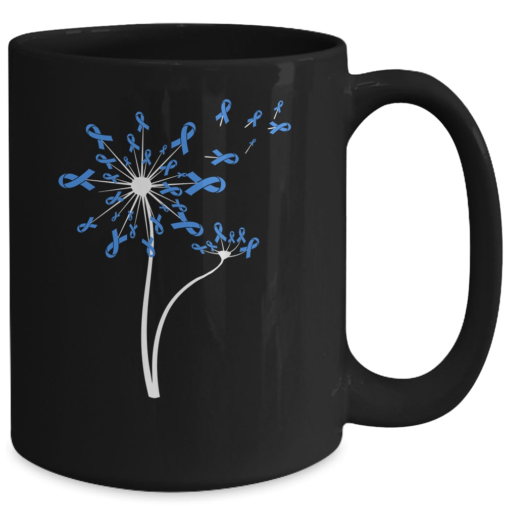 Diabetes Colon Cancer Awareness Dandelion Blue Ribbon Mug | siriusteestore