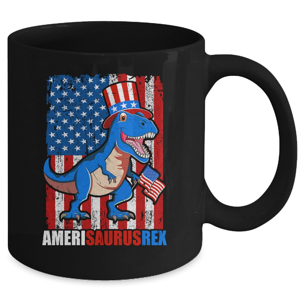 Dinosaur 4th of July Kids Boys Men Amerisaurus T Rex Funny Mug | siriusteestore