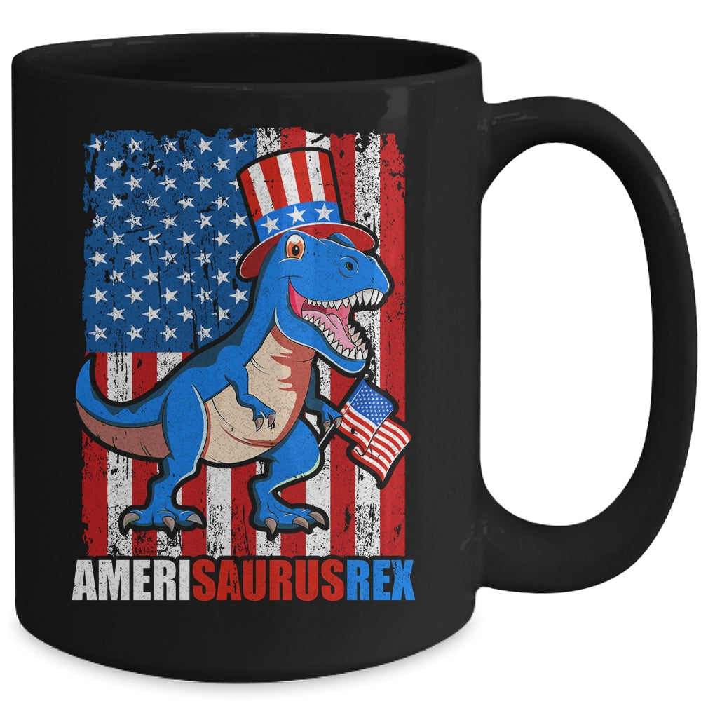 Dinosaur 4th of July Kids Boys Men Amerisaurus T Rex Funny Mug | siriusteestore