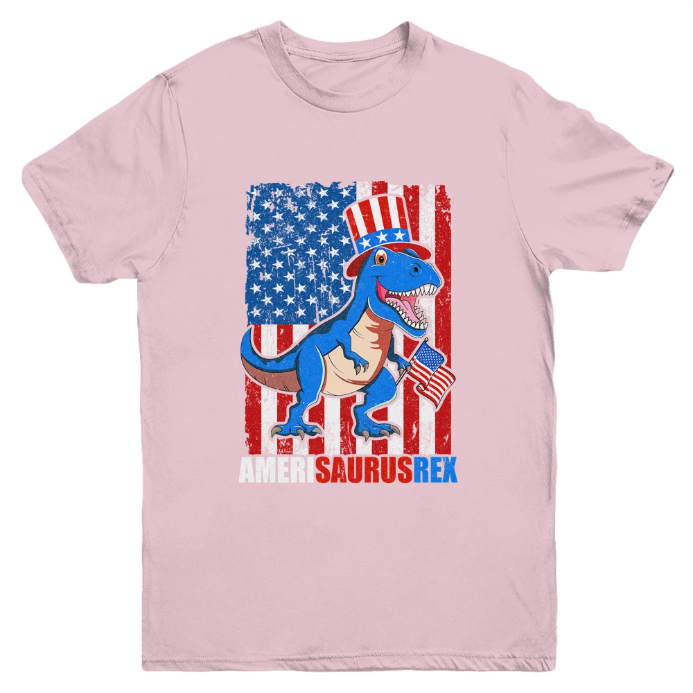 Dinosaur 4th of July Kids Boys Men Amerisaurus T Rex Funny Youth Shirt | siriusteestore