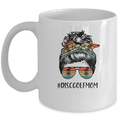 Disc Golf Mom Life Messy Bun Hair Glasses Mothers Day Mug | siriusteestore