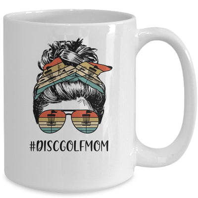 Disc Golf Mom Life Messy Bun Hair Glasses Mothers Day Mug | siriusteestore