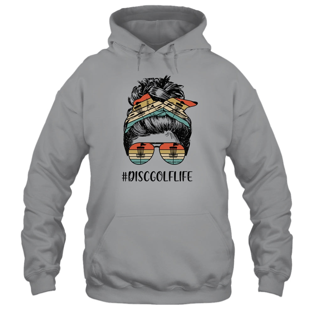 Disc Golf Mom Life Messy Bun Hair Glasses Shirt & Tank Top | siriusteestore