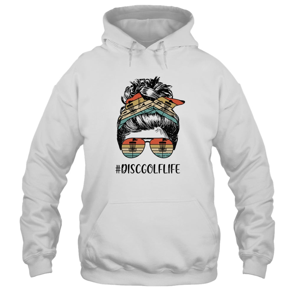 Disc Golf Mom Life Messy Bun Hair Glasses Shirt & Tank Top | siriusteestore