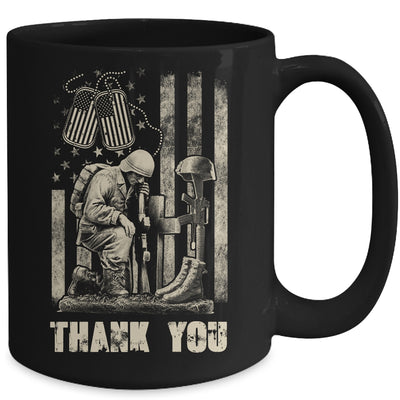 Distressed Memorial Day Flag Veteran Military Boots Dog Tags Mug | siriusteestore