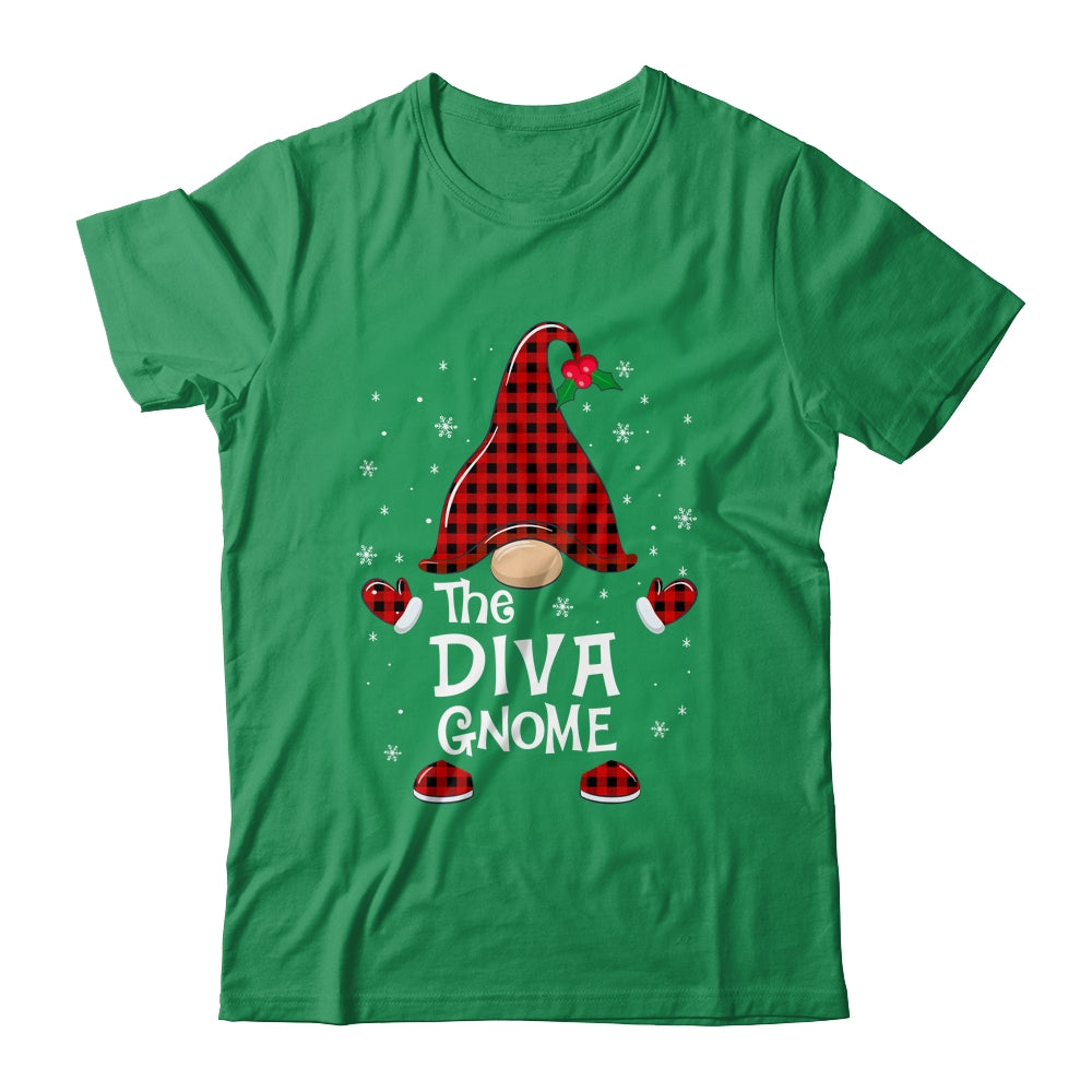 Diva Gnome Buffalo Plaid Matching Christmas Pajama Gift Shirt & Sweatshirt | siriusteestore