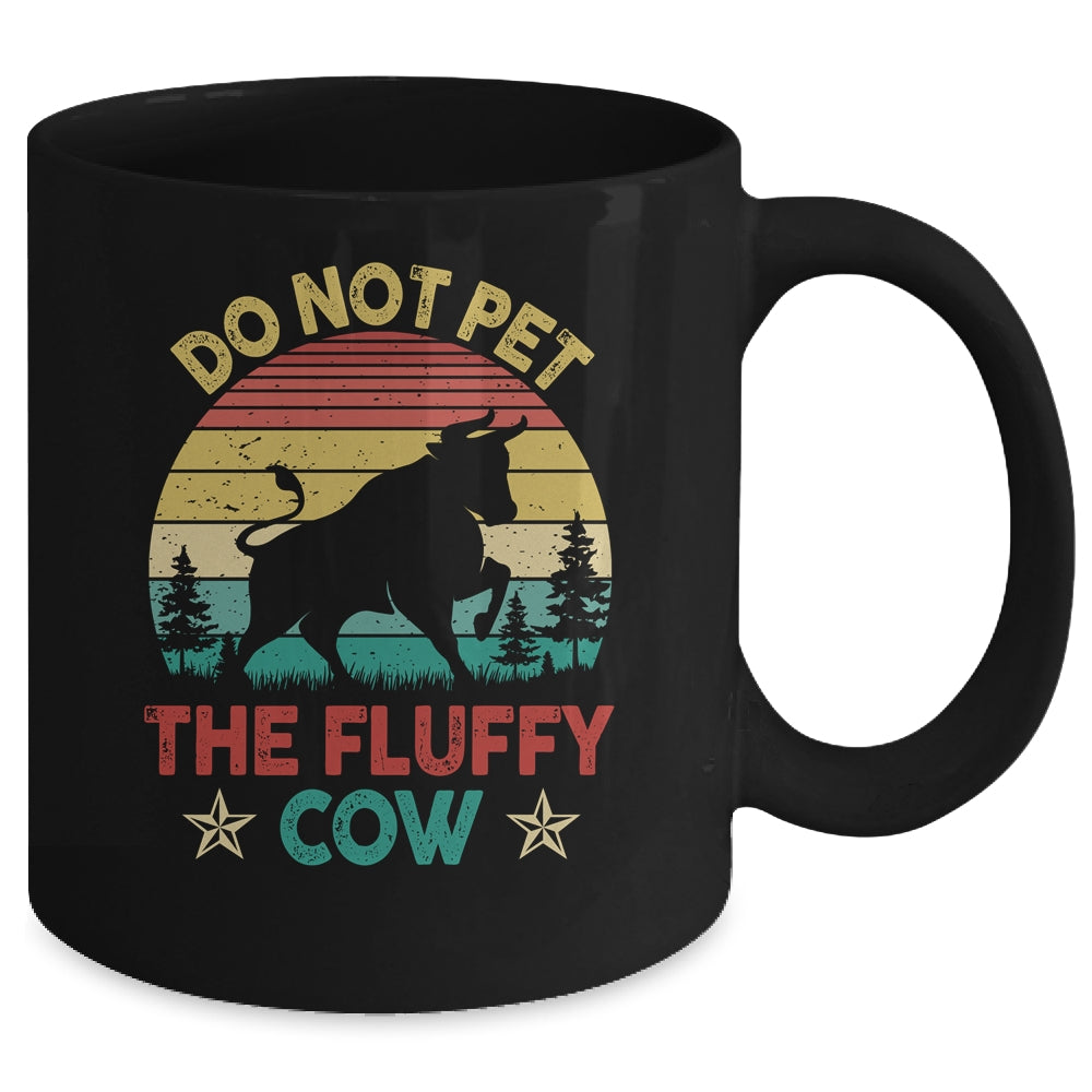 Do Not Pet The Fluffy Cows Bison Retro Vintage Mug | siriusteestore