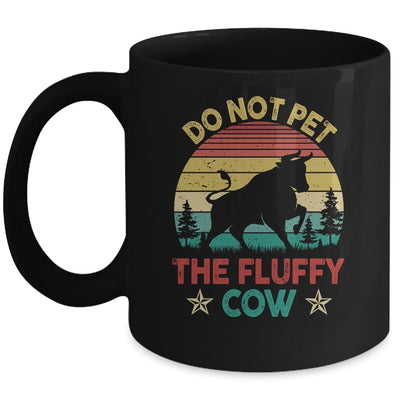 Do Not Pet The Fluffy Cows Bison Retro Vintage Mug | siriusteestore