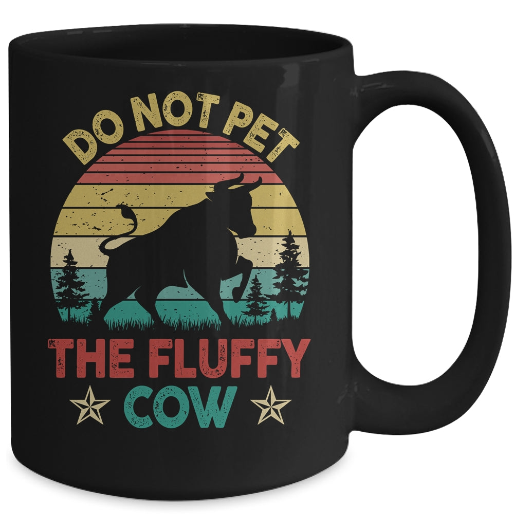 Do Not Pet The Fluffy Cows Bison Retro Vintage Mug | siriusteestore
