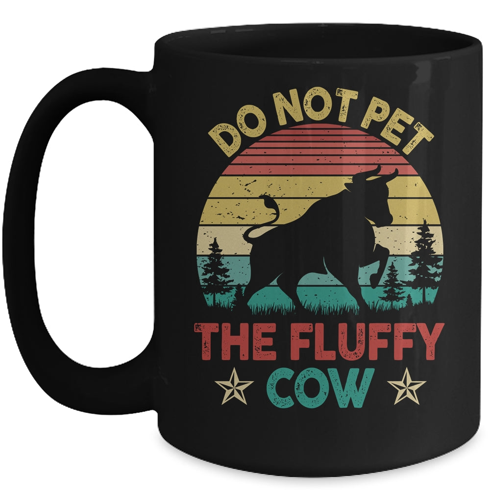 Do Not Pet The Fluffy Cows Bison Retro Vintage Mug | siriusteestore