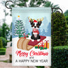 Dog Boston Terrier Christmas Flag Merry Christmas and Happy New Year Welcome Gift for Dog Lovers | siriusteestore