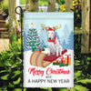 Dog Bull Terrier Christmas Flag Merry Christmas and Happy New Year Welcome Gift for Dog Lovers | siriusteestore