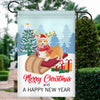 Dog Corgi Christmas Flag Merry Christmas and Happy New Year Welcome Gift for Dog Lovers | siriusteestore