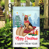 Dog German Shepherd Christmas Flag Merry Christmas and Happy New Year Welcome Gift for Dog Lovers | siriusteestore