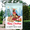 Dog German Shepherd Christmas Flag Merry Christmas and Happy New Year Welcome Gift for Dog Lovers | siriusteestore