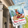 Dog German Shepherd Christmas Flag Merry Christmas and Happy New Year Welcome Gift for Dog Lovers | siriusteestore
