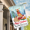 Dog Golden Retriever Christmas Flag Merry Christmas and Happy New Year Welcome Gift for Dog Lovers | siriusteestore