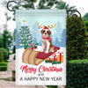 Dog Saint Bernard Christmas Flag Merry Christmas and Happy New Year Welcome Gift for Dog Lovers | siriusteestore