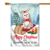 Dog Shih Tzu Christmas Flag Merry Christmas and Happy New Year Welcome Gift for Dog Lovers | siriusteestore