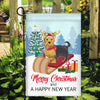 Dog Yorkie Christmas Flag Merry Christmas and Happy New Year Welcome Gift for Dog Lovers | siriusteestore
