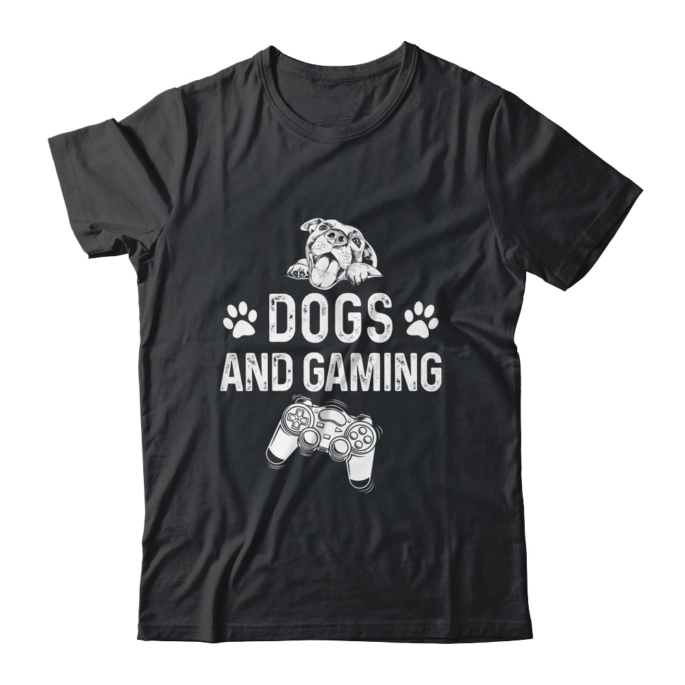 Dogs And Gaming Funny For Gamer Dog Lover Dog Mom Dad Shirt & Hoodie | siriusteestore