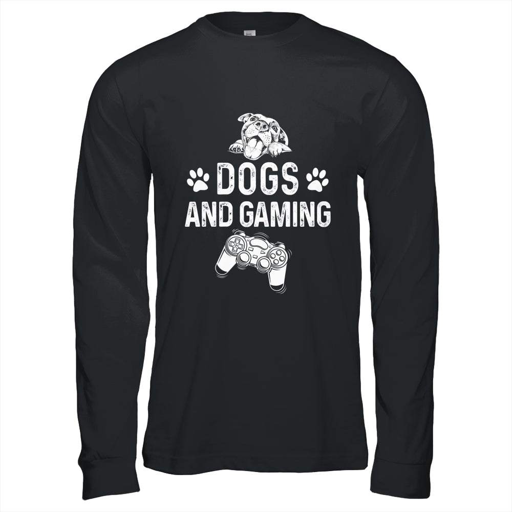 Dogs And Gaming Funny For Gamer Dog Lover Dog Mom Dad Shirt & Hoodie | siriusteestore