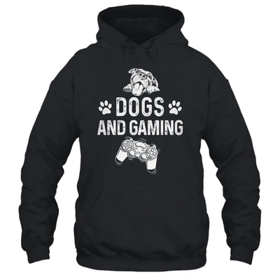 Dogs And Gaming Funny For Gamer Dog Lover Dog Mom Dad Shirt & Hoodie | siriusteestore