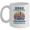 Dogs Solve Most Of My Problemes Paddleboarding Vintage Mug | siriusteestore