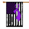 Domestic Violence Awareness America Flag Purple Ribbon | siriusteestore