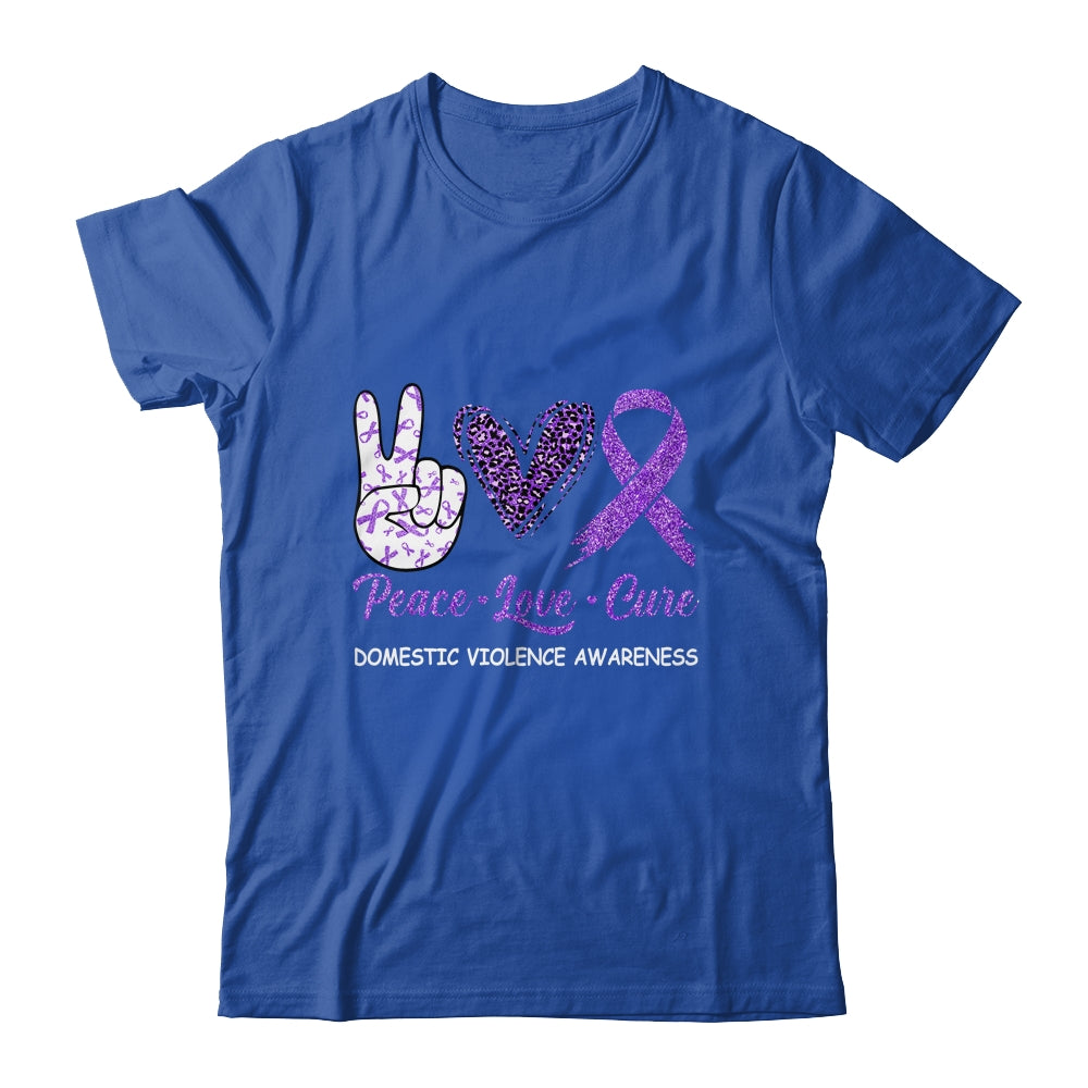 Domestic Violence Awareness Peace Love Cure Leopard Shirt & Hoodie | siriusteestore