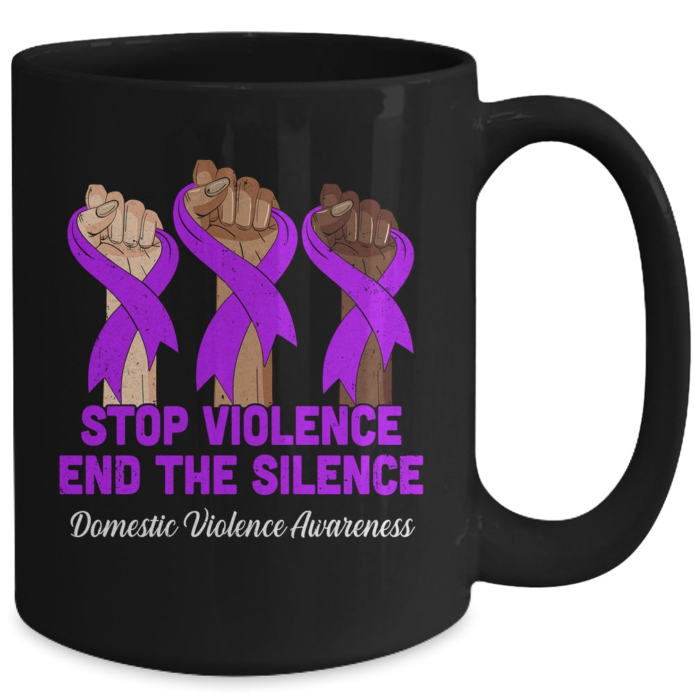 Domestic Violence Awareness Stop Violence End Silence Hand Mug | siriusteestore