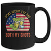 Don't Worry I've Had Both My Shots Funny American Flag Mug | siriusteestore