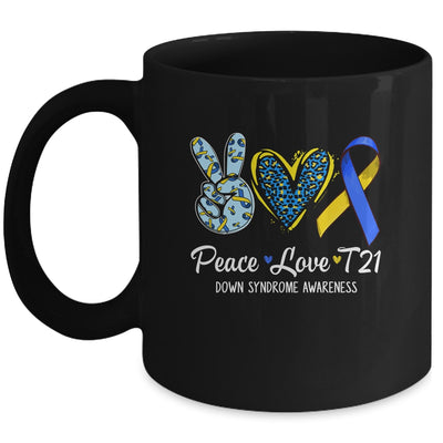Down Syndrome Awareness Peace Love T21 WDSD Women Girls Mug | siriusteestore