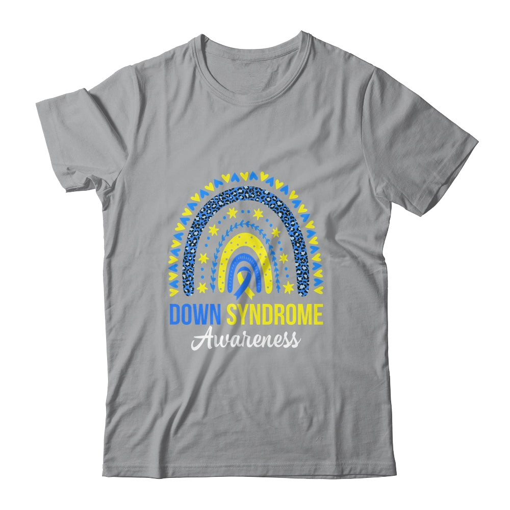 Down Syndrome Awareness Rainbow Yellow Blue Ribbon Shirt & Hoodie | siriusteestore