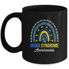 Down Syndrome Awareness Rainbow Yellow Blue Ribbon Mug | siriusteestore
