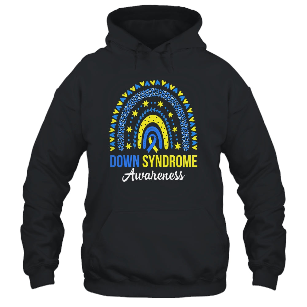 Down Syndrome Awareness Rainbow Yellow Blue Ribbon Shirt & Hoodie | siriusteestore