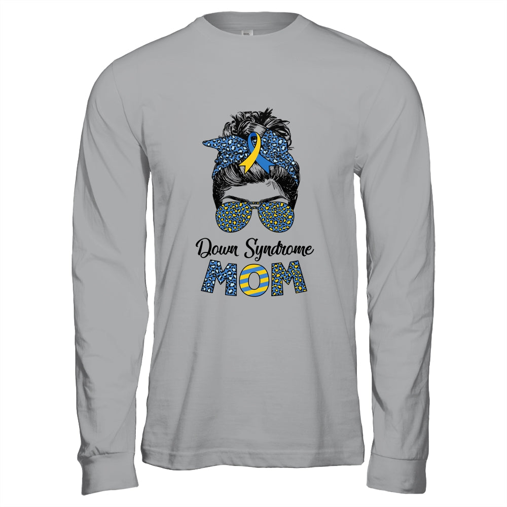 Down Syndrome Mom Awareness Mom Messy Bun Hair Shirt & Hoodie | siriusteestore