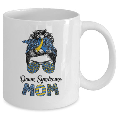 Down Syndrome Mom Awareness Mom Messy Bun Hair Mug | siriusteestore